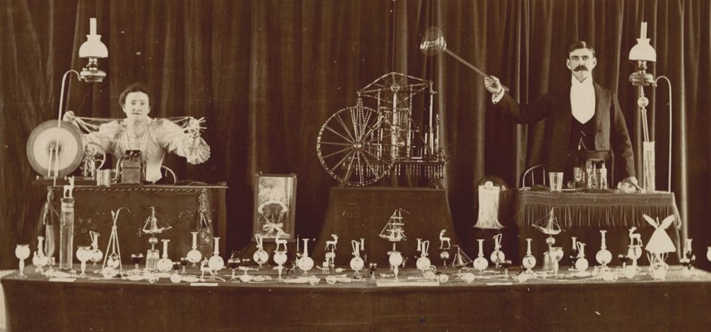 Photograph of itinerany glassworkers Frank Owen and wife